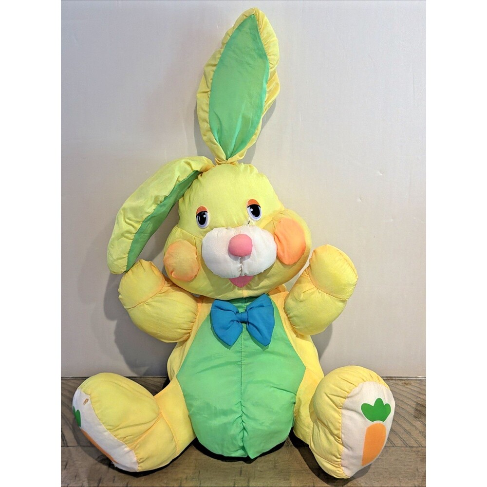 Vintage Puffalump Style stuffy DanDee Bunny Rabbit Plush yellow 90s nostalgia